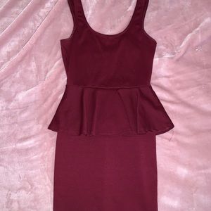 Burgundy bodycon dress